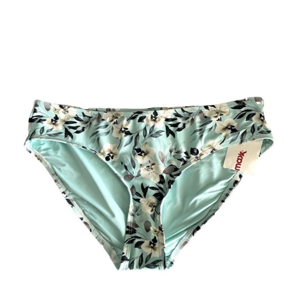 NEW Nip Tuck Bikini Swim Bottoms Floral Turquoise Green Blue White Size 8